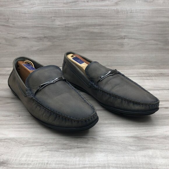 Hitz Driving Loafers Mens EU 45 Gray Leather Hosebit Slip On Shoes main image 9